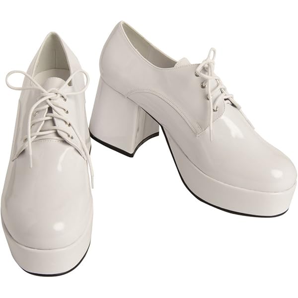 Amazon.com: White Disco Platform Costume Shoes for Men  display picture 1