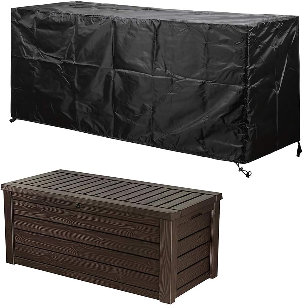 Deck Box Covers Waterproof Durable to Protect Large Deck Boxes 62" L x 30" D x 28" H Black: Garden & Outdoor