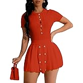Women's 2 Piece Outfits Knitted Crop Top Pleated Mini Skirt Set for Summer Party Club Going Out