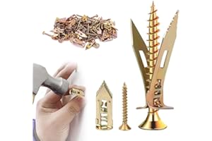 BULL TALE Self-Drilling Drywall Anchors,Drywall Screws and Anchors,Dry Wall Anchors,Wall Anchors for Drywall and Door Hinge Repair Tool Easy for Fixing Garden Statues,Patio Furniture,Garden Decor(1.18IN,20pcs)