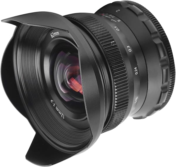 12mm F2 M43 Mount Wide Angle Large Aperture Fixed Focus Fisheye Scenery Lens Camera Accessories for GH5GM10