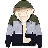 Gihuo Boy's Fleece Jacket Hoodie Sherpa Lined Jacket Zip Up Fleece Hooded Sweatshirt