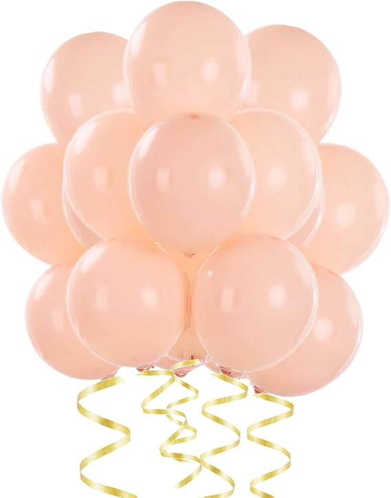 Pastel Peach Balloons 50 Pcs 12 inch Latex Party Balloons