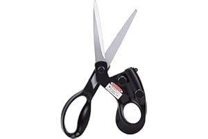 Denash Guided Light Fabric Scissors, Professional Sewing Scissors with LED Straight Line Guide, Stainless Steel Shears for Qu