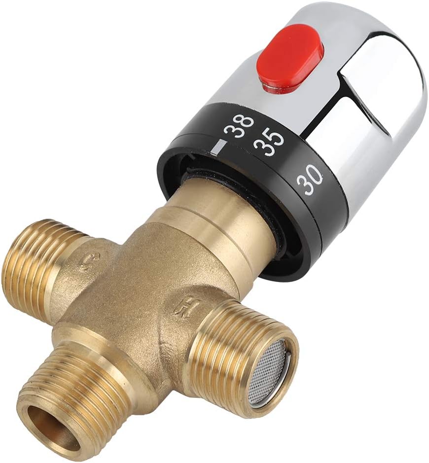 Wincal Thermostatic Mixing Valve, Brass Thermostatic Mixer Valve Blending Valve, Brass Tempered Valve - Image 4