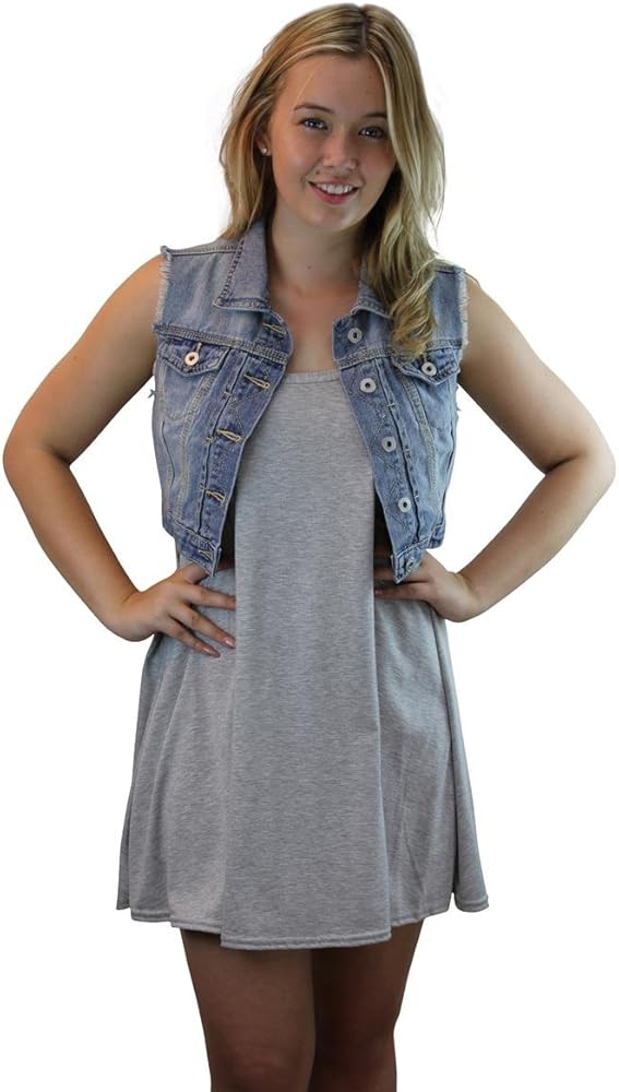 sleeveless denim jacket for girls