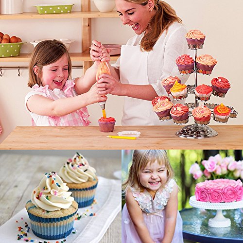 Cake Decorating Supplies Set- 42 Pieces Professional Stainless Steel Icing Tips, 3 Reusable Coupler, 2 Reusable Silicone Bag 10 Disposable Icing Bags And 1 Cleaning Brush 74 Pcs Baking Tools Kit
