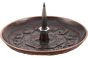 CATIEBYE Moxa Stick Holder with Copper Burner Tray and Chinese Zodiac Pattern, Medium Size Moxibustion