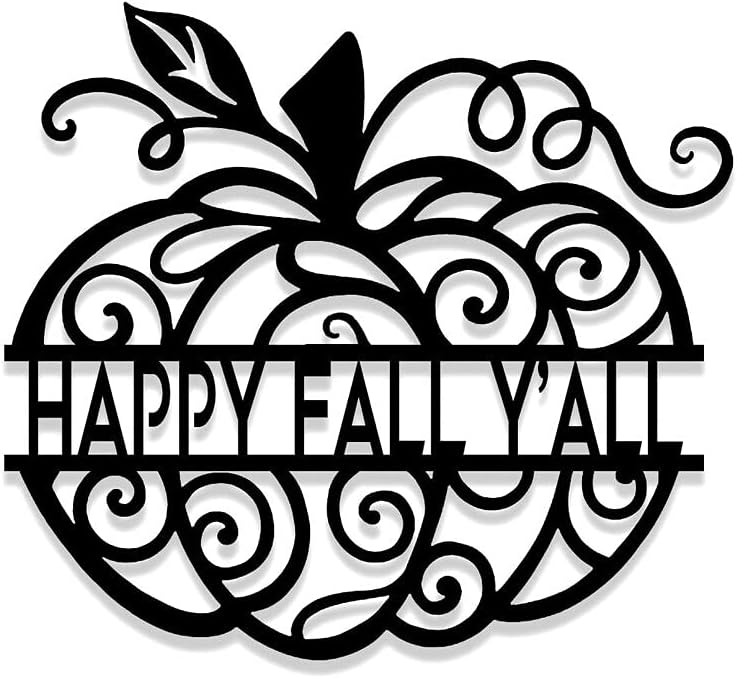 Address Signs - Happy Fall Y'All Pumpkin Metal Sign - Pumpkin Decor - Fall Pumpkin Sign - Front Door Decor - Halloween Decor - Halloween Gifts - Autumn Gift - Fall Gisft - Sign For Halloween - Gifts For Women - Fall Gifts - Fall Decor - Pumpkin Monogram