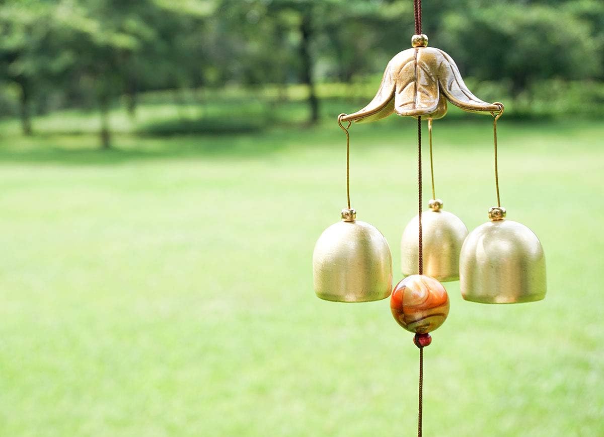 Banfeng 3 Bells Lucky Wind Chimes Feng Shui Wind Bell for Good Luck Home Garden Hanging Decoration Gift : Garden & Outdoor