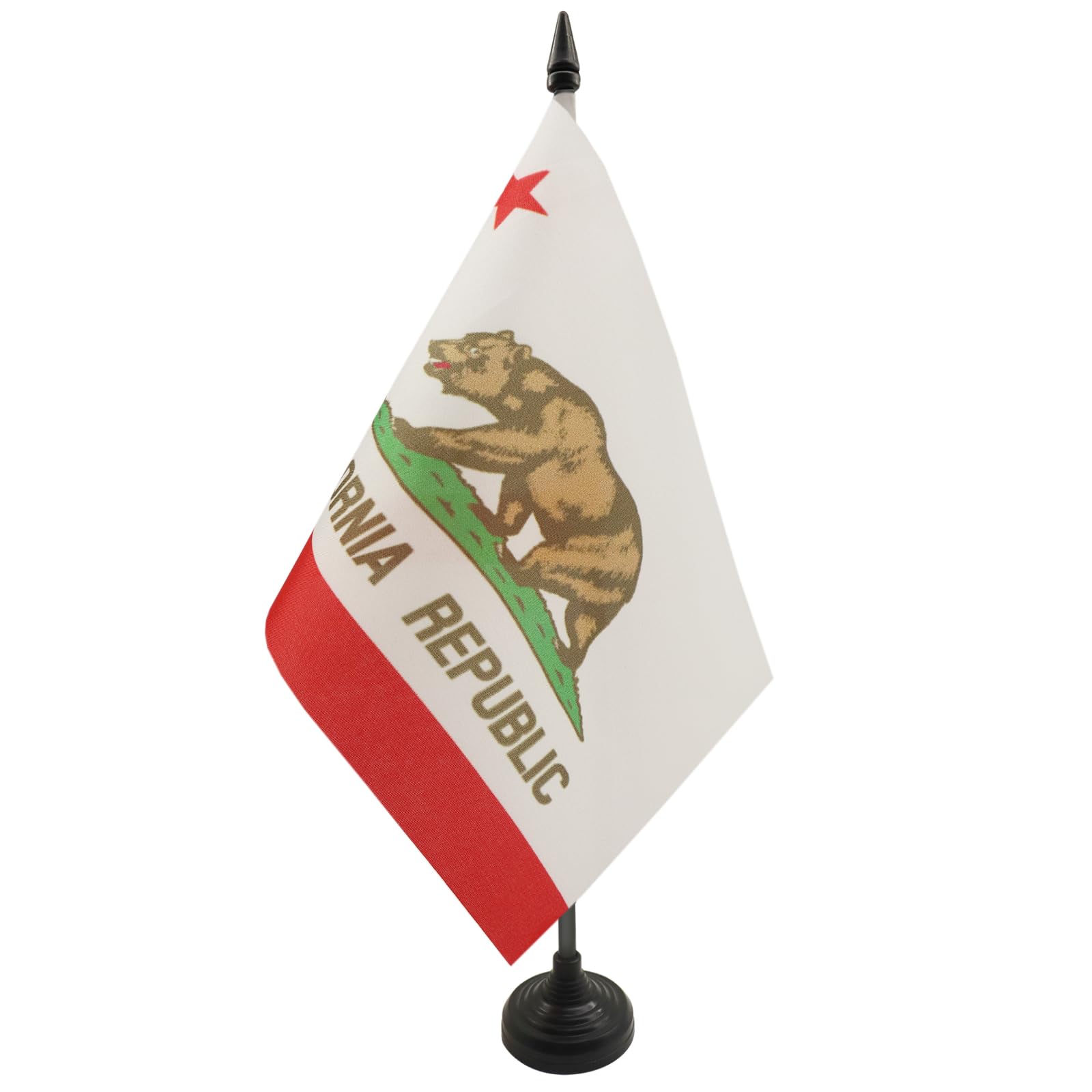 AZ FLAG California Table Flag 5'' x 8'' - Californian Office Decoration 100% Polyester 21 x 14 cm - Mini Desk Flag with Pole and Black Plastic Base
