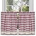 Buffalo Check Tier Pair Window Curtain Set - 58 Inch Width, 24 Inch Length - Burgandy & Ivory Plaid Drapes - Light Filtering Drapes for Kitchen, Bedroom, Living & Dining Room by Achim Home Decor