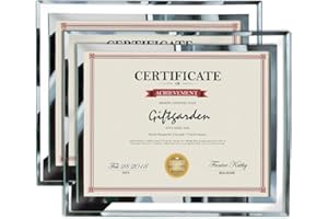 Giftgarden 8.5x11 Picture Certificate Document Frames Glass Photo Frame Set for Tabletop Display, Pack of 2