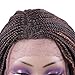 Jiayi Short Box Braided Lace Front Wigs Bob Style Full Braids with Natural Side Hand-tied Part Half Hand-made Braided Wigs for African American Women with Baby Hair for Daily Wear(6