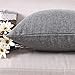 Home Brilliant Decorative Pillow Case Burlap Soft Solid Linen Euro Sham Throw Pillow Cover for Couch, 24x24(60cm), Dark Grey
