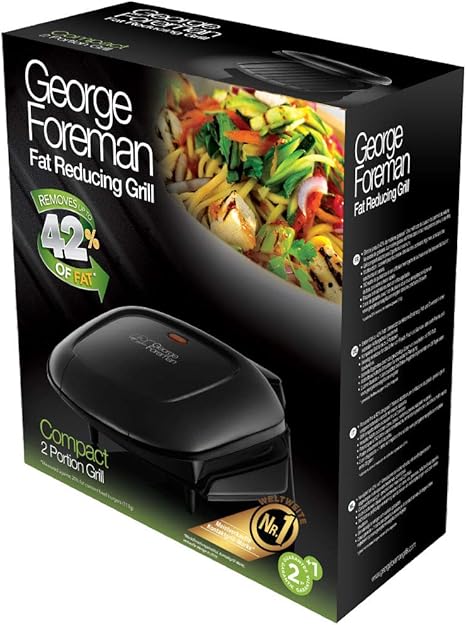 George Foreman Compact 18840 56 Fitness Barbecue 18 X 13 Cm Grill Surface Black Amazon De Kuche Haushalt