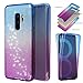 BestAlice for Galaxy S9 Plus / S9+ Case, Front + Back 360 Degree Slim Fit Full Coverage Protective Soft Ombre Clear Crystal Gel TPU Case, Blue & Purple & Silver Bling Glitter Film