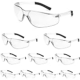 Salfboy Clear Safety Glasses Bulk of 10 ANSI Z87.1 Protective Eyewear Scratch-Resistant for Work, Lab, Construction