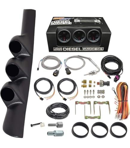 3in1 Diesel Gauge Compatible With Dodge Ram Cummins 1500 2500 3500 2003 2009 60mm White Dial 1500 F Pyrometer Egt W Digital Boost Temp Readings Taupe Sing