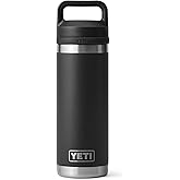 YETI Rambler 18 oz Bottle, Vacuum Insulated, Stainless Steel with Chug Cap, Black