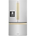 Z Line Kitchen and Bath ZLINE Autograph 36 in. Standard-Depth Refrigerator w/Polished Gold Handles (RSMZ-W-36-FG)