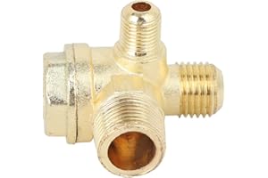 Badafaci One Way Check Valve, Brass Material, Prevents Backflow, Reusable and Durable, for Air Compressor G3/8 X M14 X M10