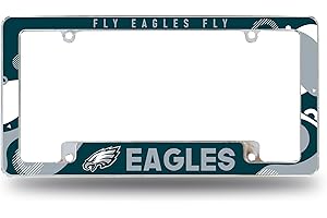 Rico Industries NFL Football Wave 12" x 6" Chrome All Over Automotive License Plate Frame for Car/Truck/SUV