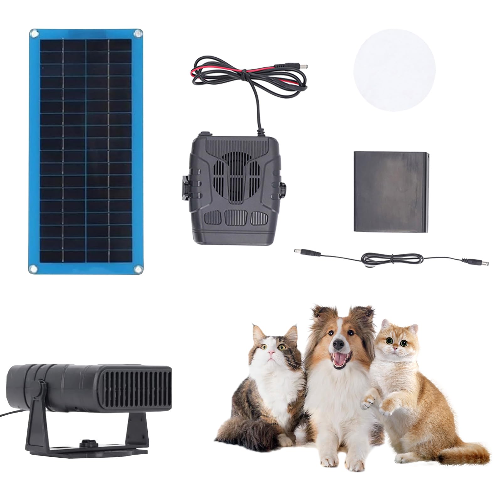 Photo 1 of Solar Heater for Chicken Coop, Chicken Coop Heater for Winter, 30W Solar Powered Heaters with Overheat Protection, for Drying Heating Pet House (30W Blueboard with heater, battery box)