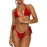 OWICA Women's Bikini Sets Bathing Suits Two Piece Swimsuits Sexy Triangle Halter Bikinis Top
