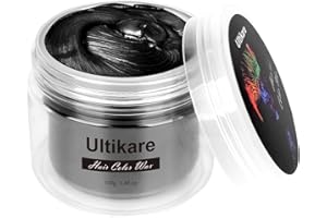 Hair Color Wax, Ultikare Temporary Hair Dye Styling Cream Mud Hairstyle Wax for Men and Women Party Cosplay & Halloween (Blac