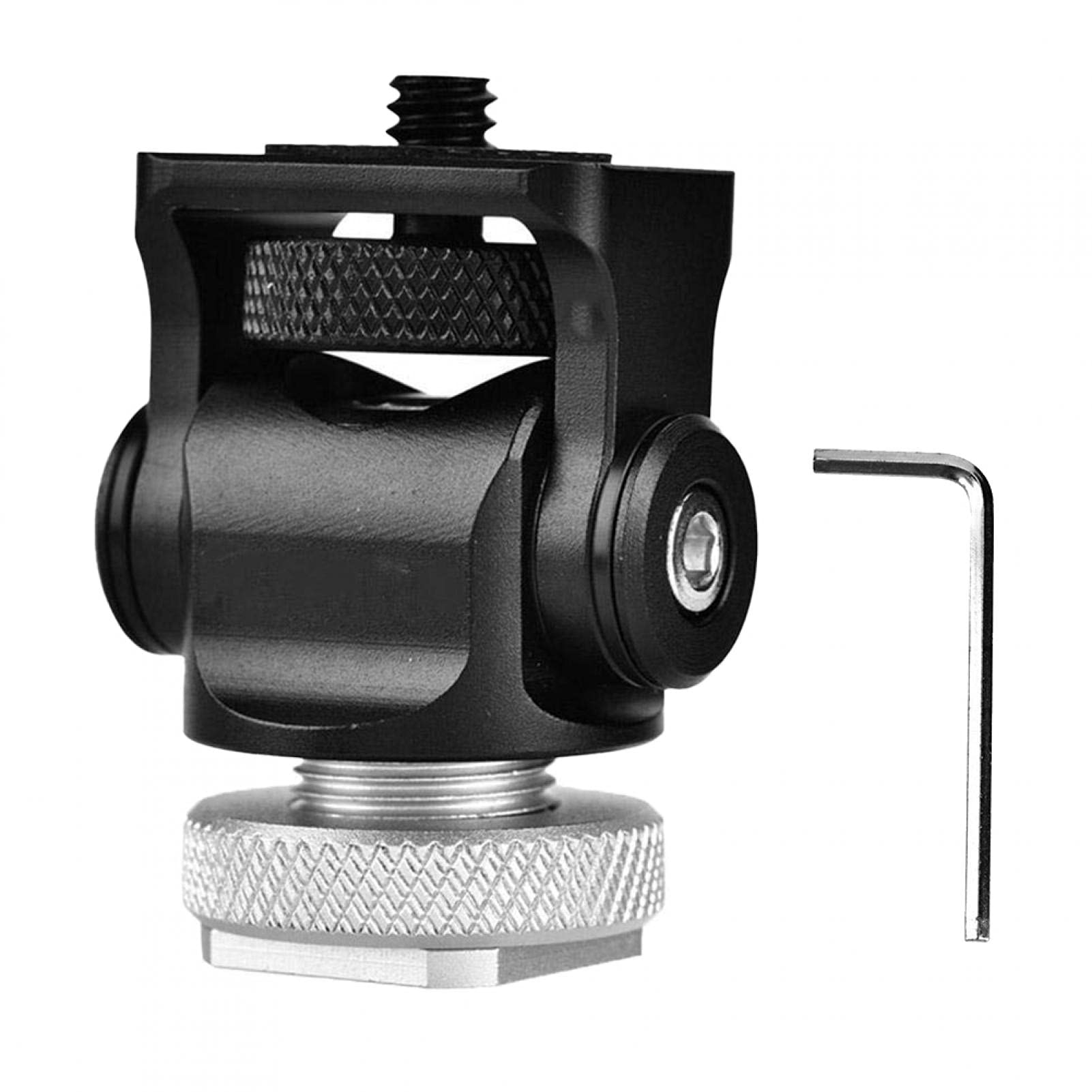 Hot Shoe Mount, Shoe Fixing Bracket, SLR Camera Mount Base Kit with Spanner, Shoe Mount Bracket Adapter, Mini Hot Shoe Mount Tools for Video Camera(Black)