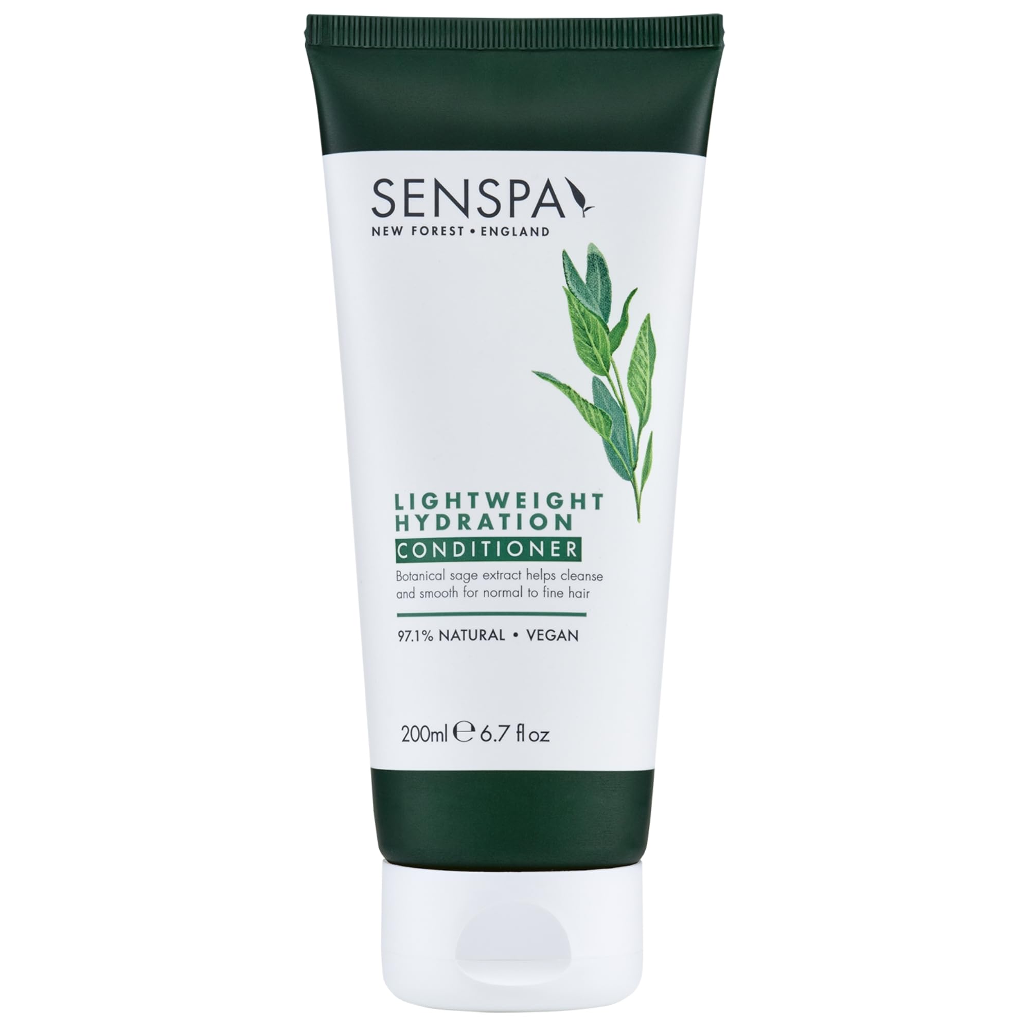 SenSpa Lightweight Hydration Conditioner - Vegan & Hydrating for Fine to Normal Hair, Sodium Lauryl Sulfate & Paraben Free Conditioner with Sage/Rosemary/Lemon/Orange, 97% Natural - 200ml