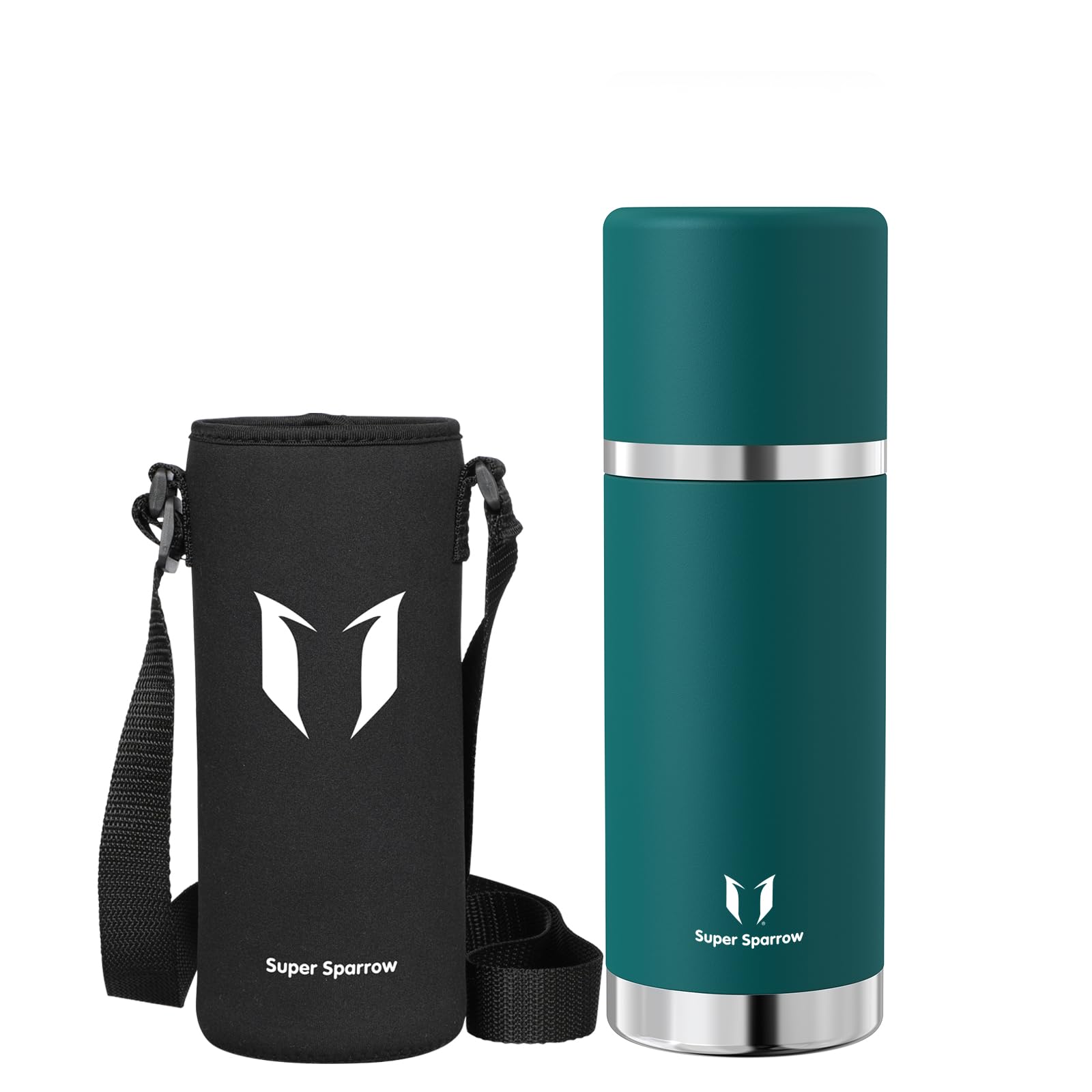 Super Sparrow Flask - 750ml - Wide Mouth Vacuum Insulated Water Bottle - BPA-Free ThermosBottle - Leakproof Lid Doubles as Cup