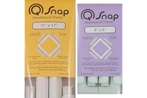 Q Snap Frame Bundle: 8x8 Inch & 11x17 Inch White PVC Rectangular Frames (2 Count)