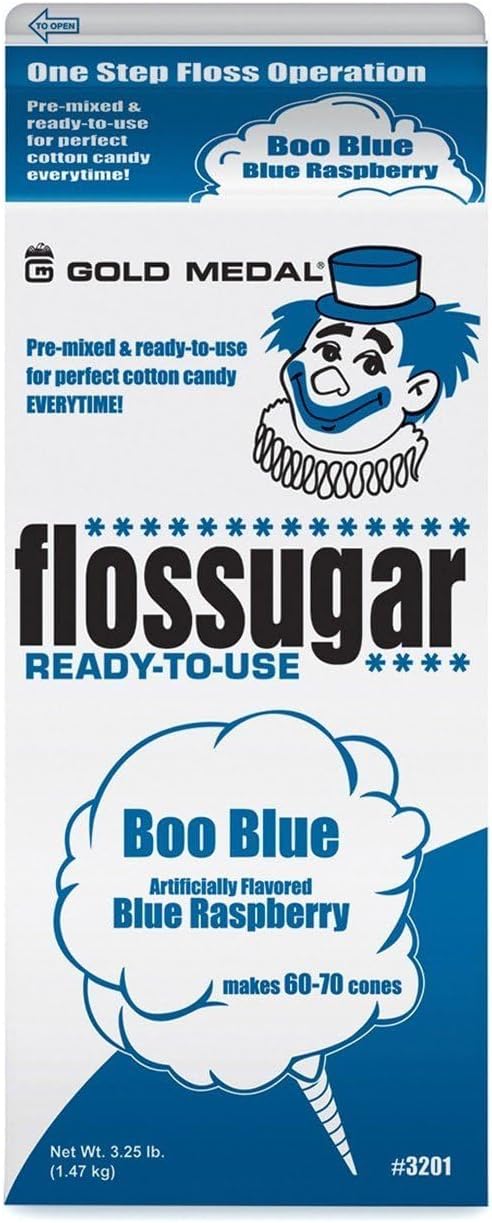 Gold Medal Candy Floss Sugar Blue Raspberry 1.47kg - Ready-Mixed Cotton Candy
