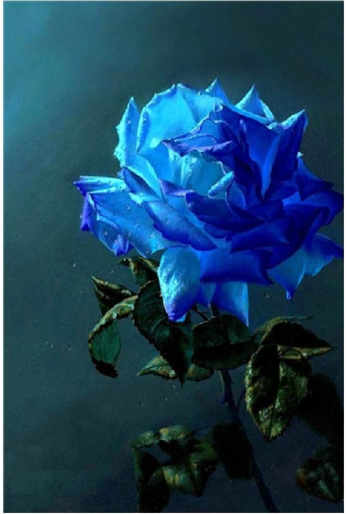 Wooden Adult Puzzle 1000 Pieces Blue Rose Best Gift for Children Or Friends