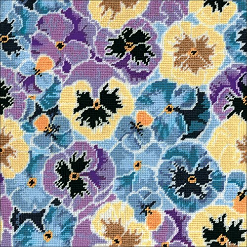 Design Works Needlepoint Kit 12" x 12" ~ PANSIES Pillow or Picture #2613