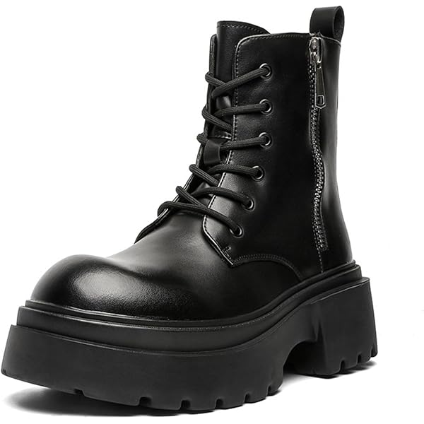 靴 Y's SMOOTH LEATHER PLATFORM ZIP UP BOOTS Amazon.com | Men's