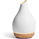 InnoGear Essential Oil Diffuser, 300ml Ceramic Diffuser for Home Handcrafted Stone Aromatherapy Diffusers Ultrasonic Cool Mist Humidifier Vaporizer 4 Timers, White Vase-Shaped Ceramic, Large