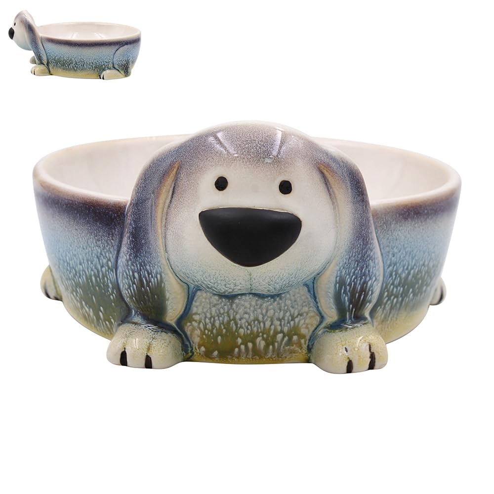 Lesser & Pavey Faithful Friends Dog Bowl | Ceramic Bowl with Modern Designs | Dog Feeding Bowl For Dog | Microwave Safe Bowls Suitable For Any Kitchen