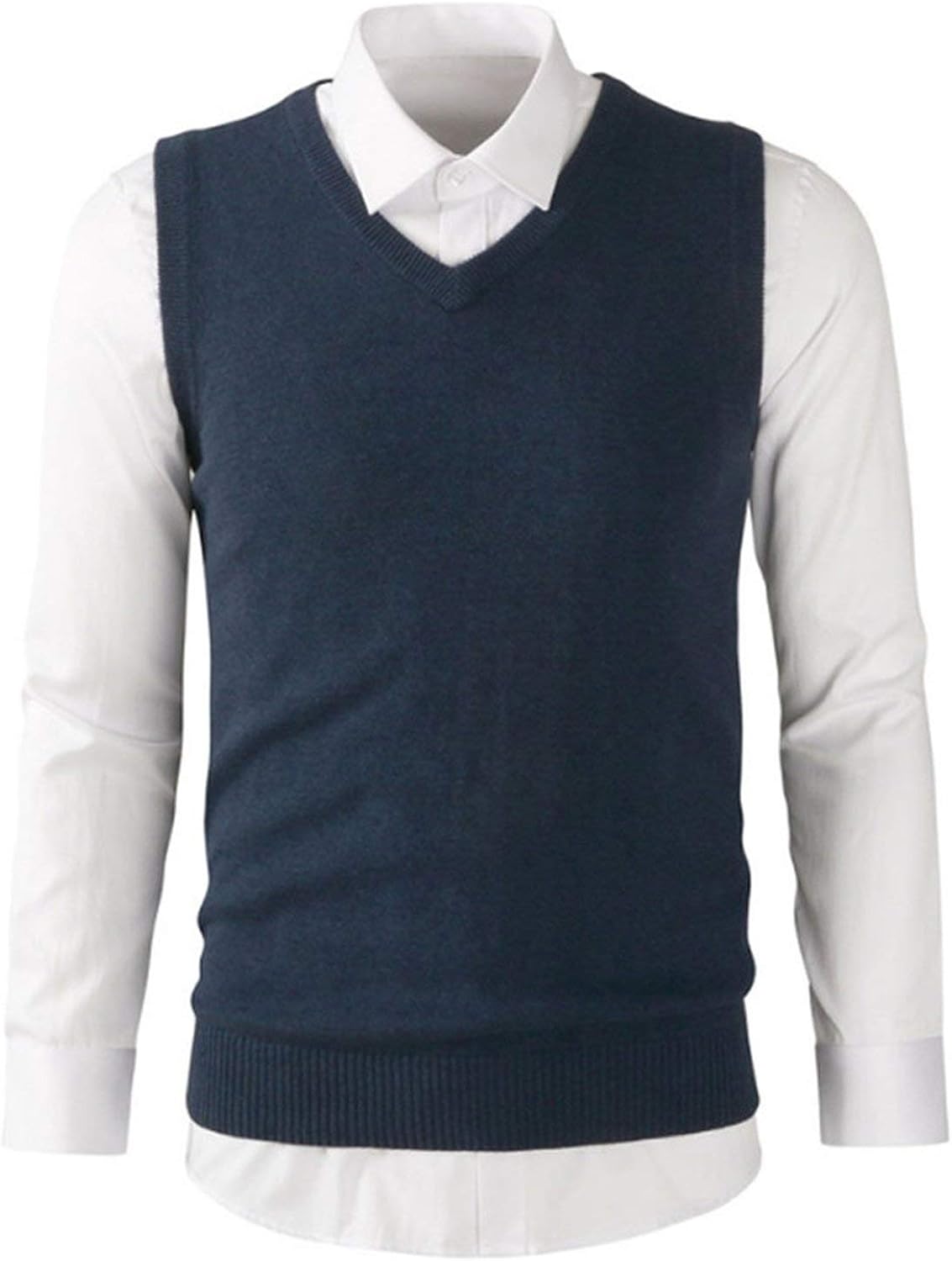 Male Knit Vest Mens Slim Mens Sleeveless V Neck Sweater Vest Cotton