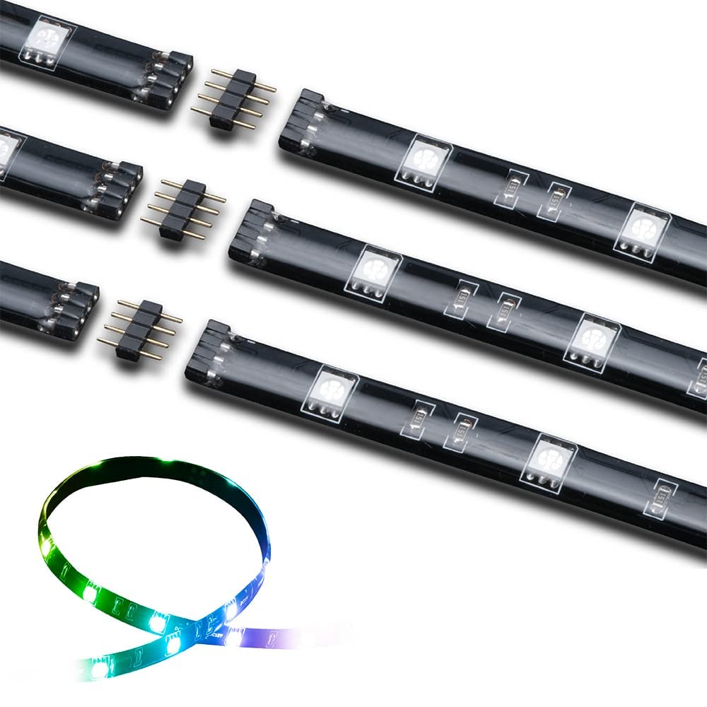 Akasa Vegas MB | RGB LED Strip Light | 50cm | Magnetic Base | 3 Pack | AK-LD05-RBKT03