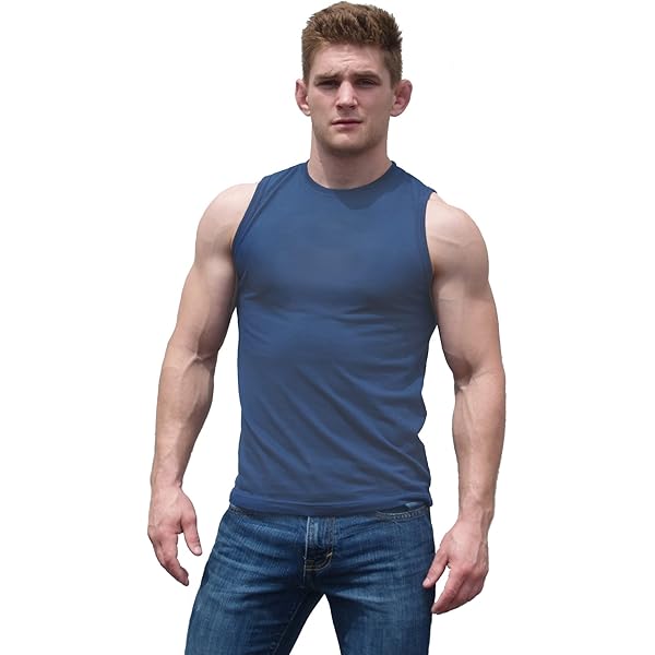 Amazon.com: Ajaxx63 Men's Athletic Fit Sleeveless Royal Blue