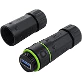 PNGKNYOCN USB 3.0 Waterproof Connector，IP68 USB Female to Female Outdoor Waterproof Coupler,for Outdoor Data Transfer/Charging