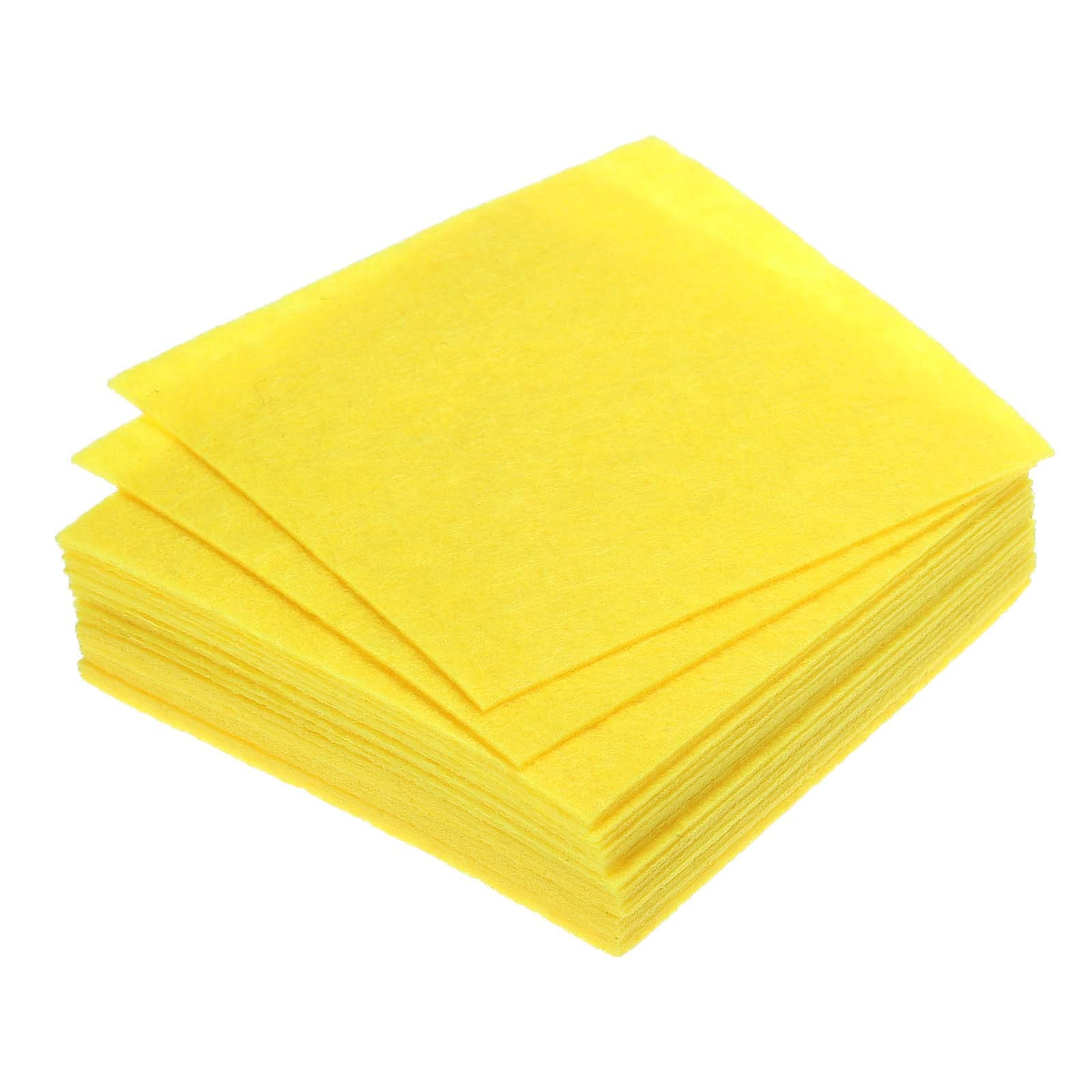 PATIKIL Soft Felt Sheets Fabric Craft Sheets Light Yellow 4 Inch x 4 Inch for DIY, Hobby, Decoration Pack of 21