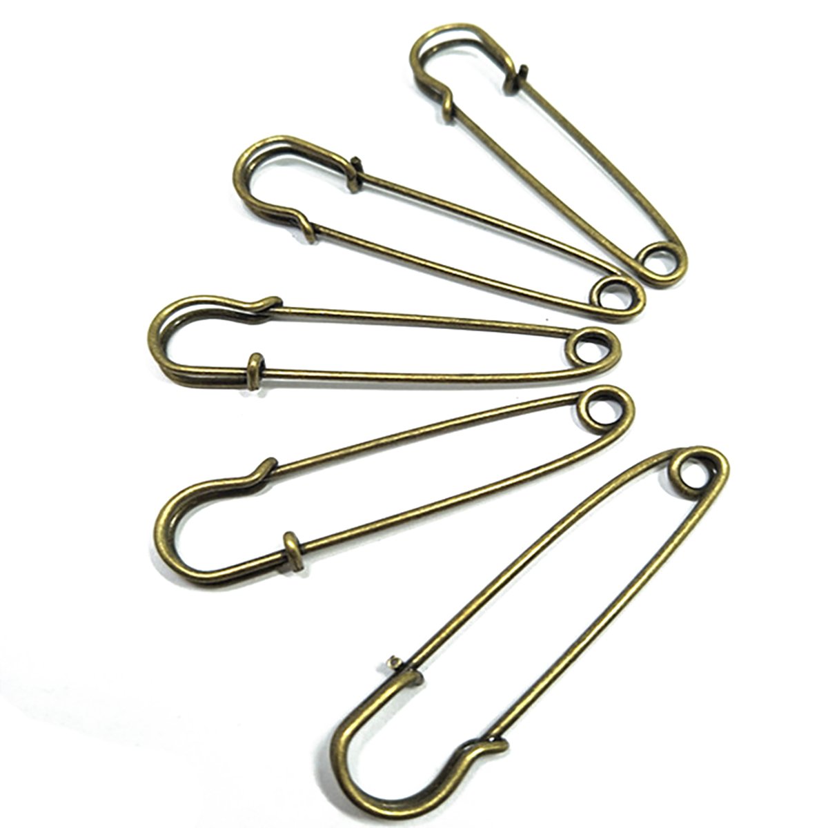 20PCS Heavy Duty Metal Safety Pins Strong Blanket Pins for Knitted Fabric Skirts Kilt Crafts (Bronze, Length 2")