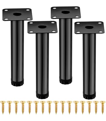 4-Pack Adjustable Furniture Legs - 7.09-12.99 Inch Heavy Duty Support For Beds & Cabinets