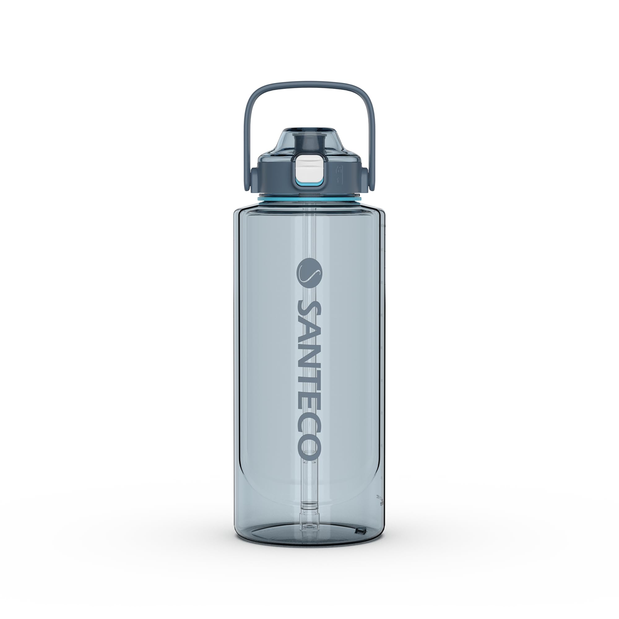 SANTECO 水筒 2000ML ボトル 2リットル BPAフリー ストロー付き 直飲 超軽量 携帯便利 おしゃれ 洗いやすい キャリーハンドル付き おしゃれ スポーツ ERIE プラカップシリーズ