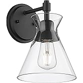 Golden Lighting Malta 1-Light Wall Sconce in Matte Black