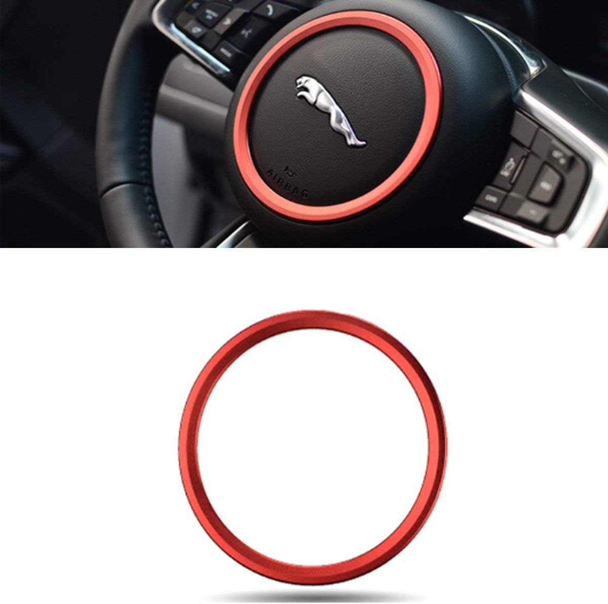 red Jaguar XE XF FPACE FType 20152018 Premium Aviation Aluminum Alloy Car Steering Wheel